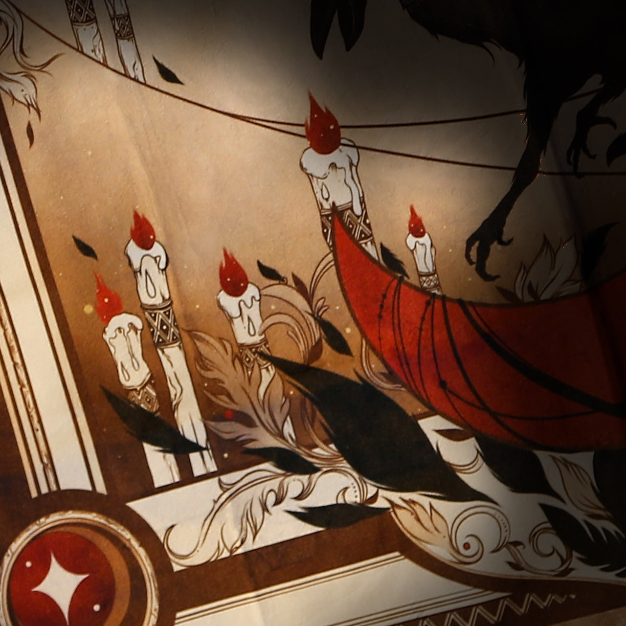 Shadow Night Raven Reading Cloth (Brown)