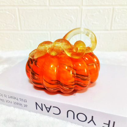 Mystic Amber Flame Glass Pumpkins – Upward journey of the soul