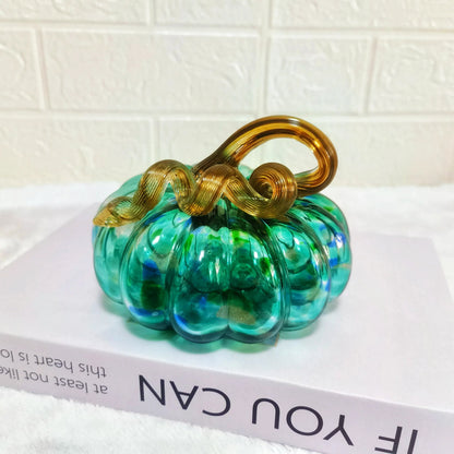 Mystic Teal Glass Pumpkins – Symbols of Transformation and Prosperity