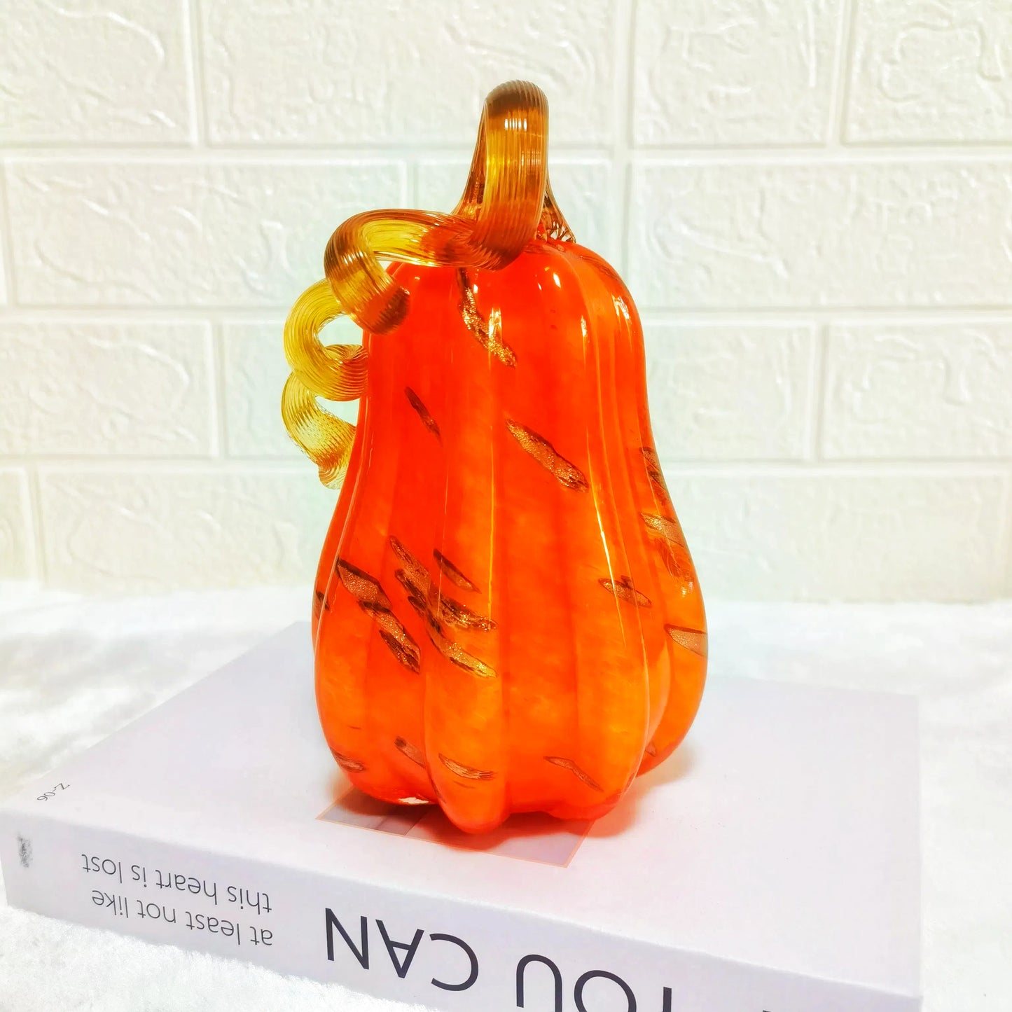 Mystic Amber Flame Glass Pumpkins – Upward journey of the soul