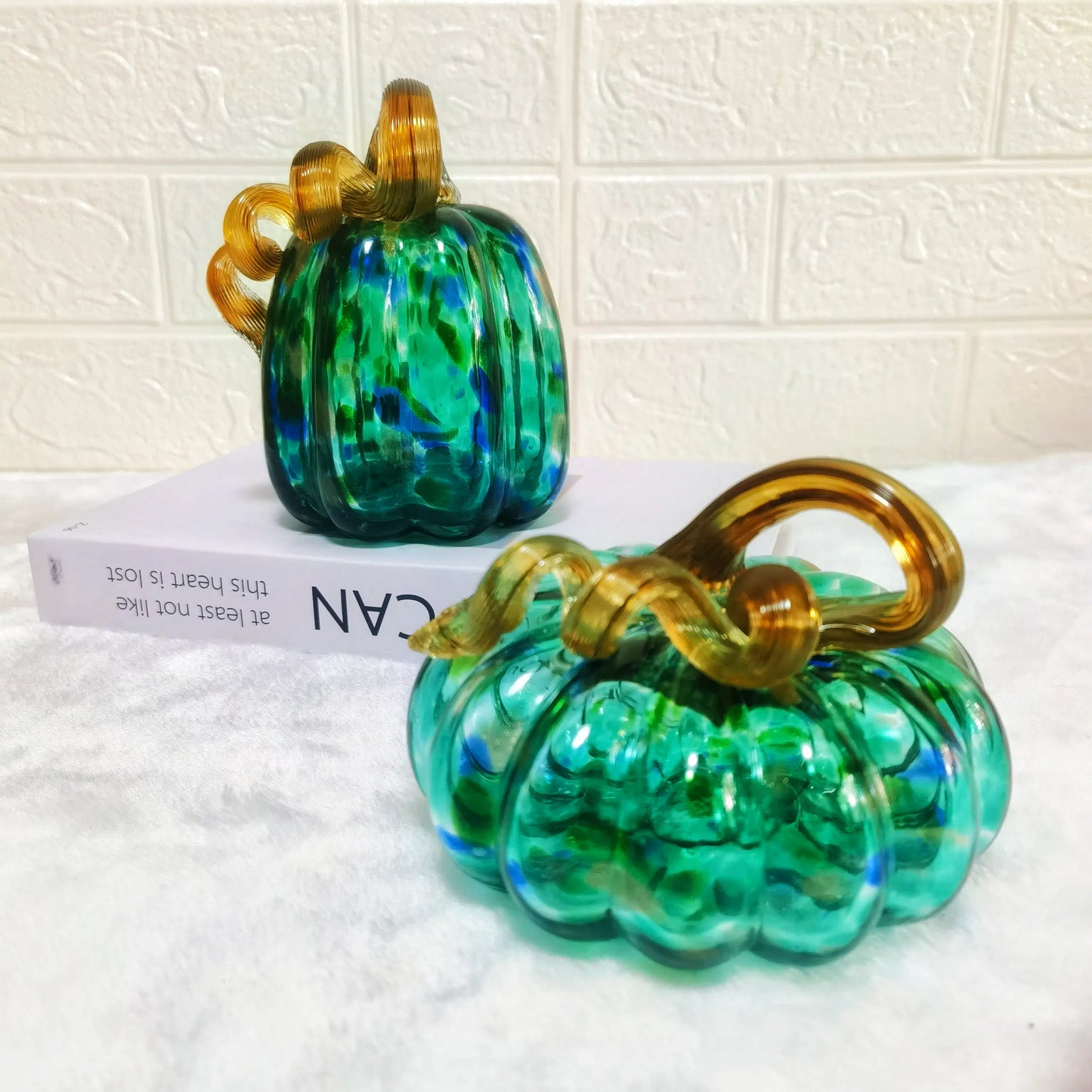 Mystic Teal Glass Pumpkins – Symbols of Transformation and Prosperity
