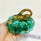 Mystic Teal Glass Pumpkins – Symbols of Transformation and Prosperity