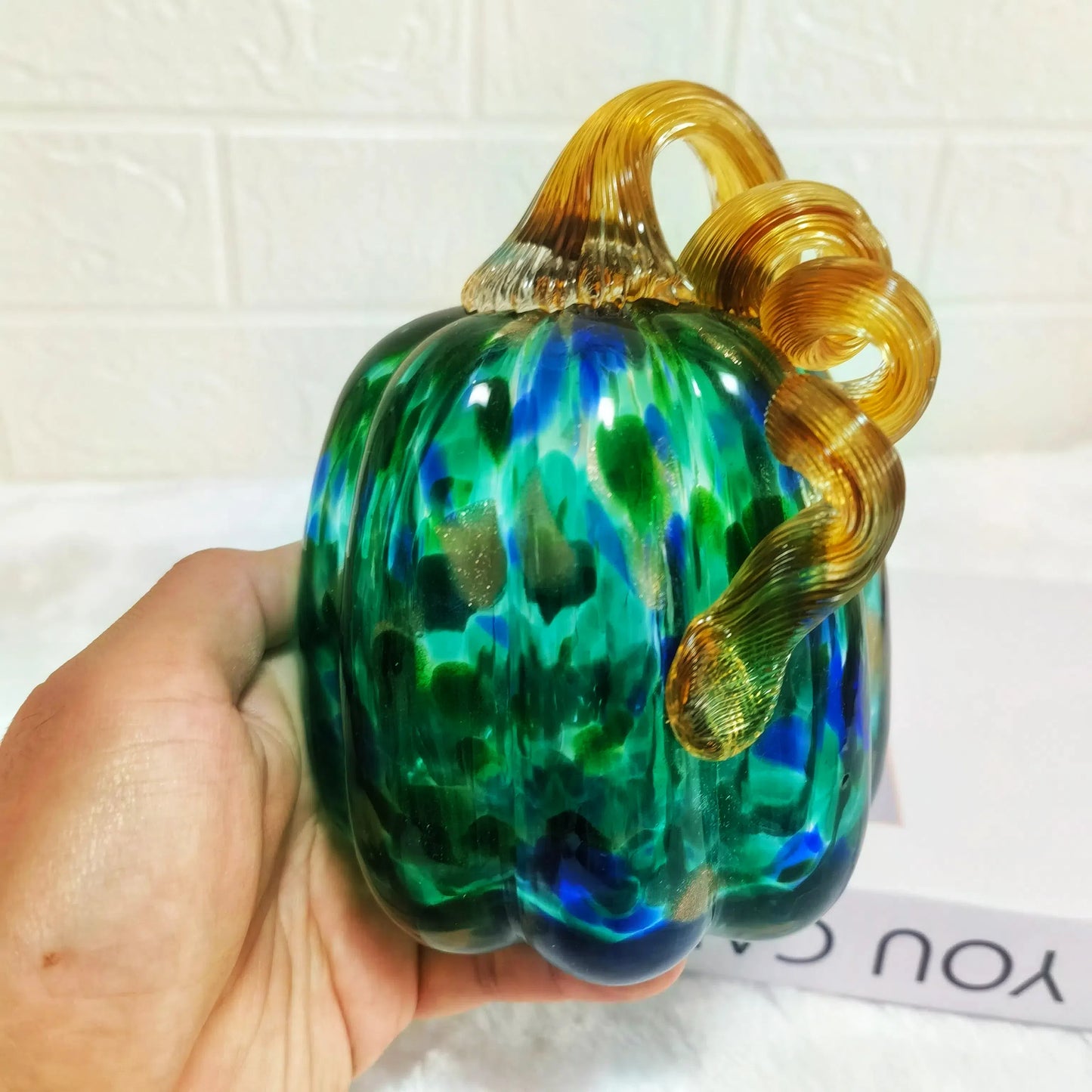 Mystic Teal Glass Pumpkins – Symbols of Transformation and Prosperity